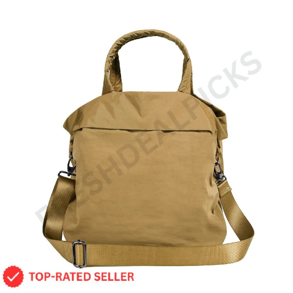 Waterproof Nylon Hobo Tote Bag With Removable Straps Chic Minimal